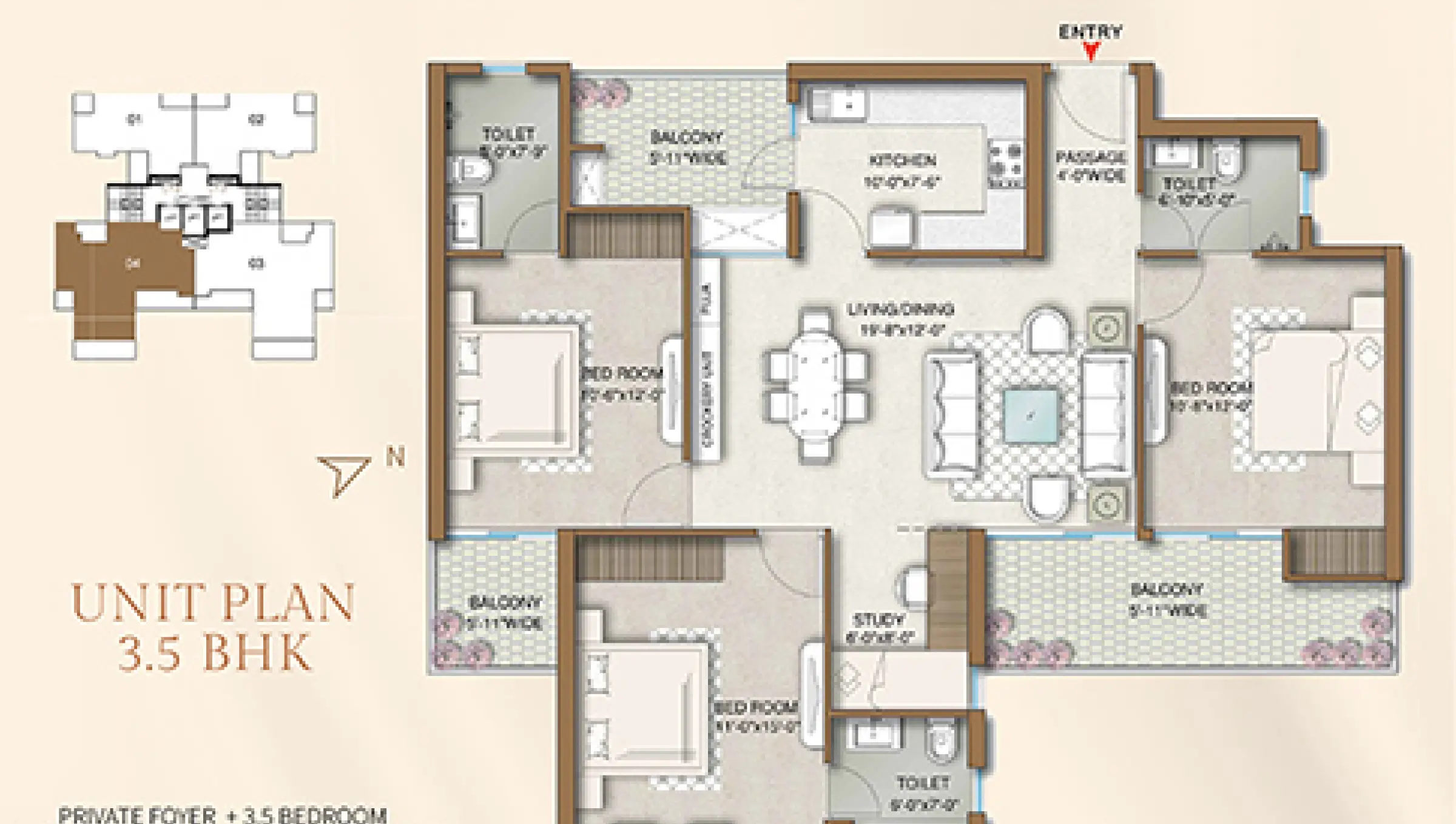 M3M Capital 3.5 BHK Apartment – 1665 Sq Ft